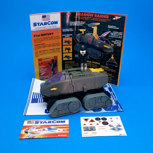 STARCOM ☆ SHADOW RAIDER With Captain Battlecron Figure Vehicle ☆ 80's Loose Vintage Coleco Mattel