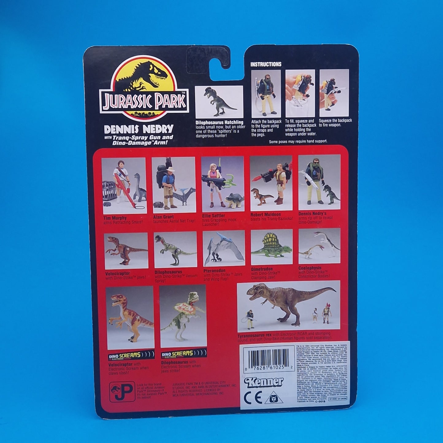 JURASSIC PARK DENNIS NEDRY JURASSIC PARK Vintage Figure ☆ Sealed MOC World Carded