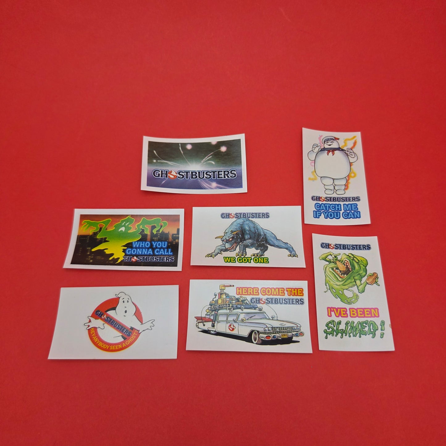 GHOSTBUSTER ☆ SHREDDED WHEAT Nabisco Water Slide Transfers Complete Set Vintage 1984 80s