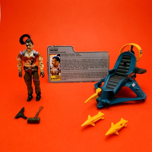 ACTION FORCE ☆ ZANZIBAR Dreadnok Pirate & Air Skiff ☆ Action Figure  G.I.JOE Hasbro 1987