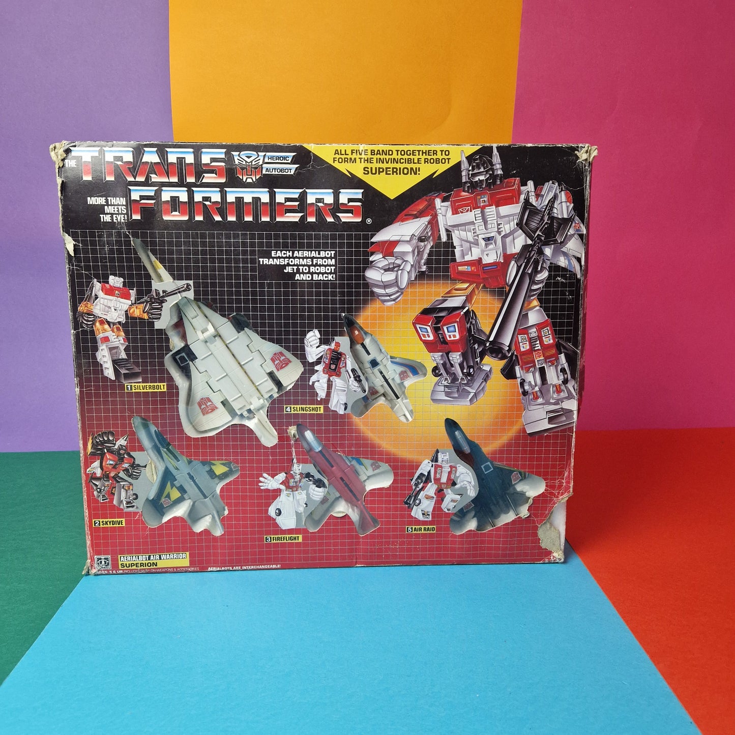 TRANSFORMERS G1 ☆ Combiners Aerialbots SUPERION Figure Near Complete ☆ Robot Vintage Original BOXED