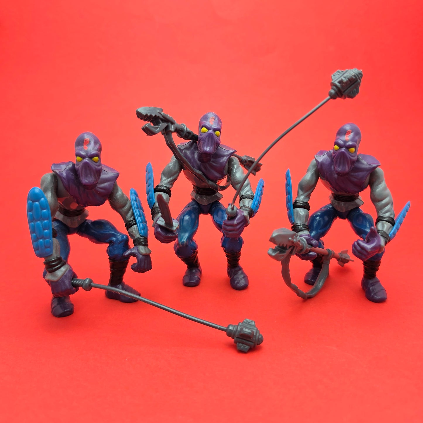 TEENAGE MUTANT NINJA TURTLES ☆ FOOT SOLDIER x 3 Vintage Action Figure ☆ Loose