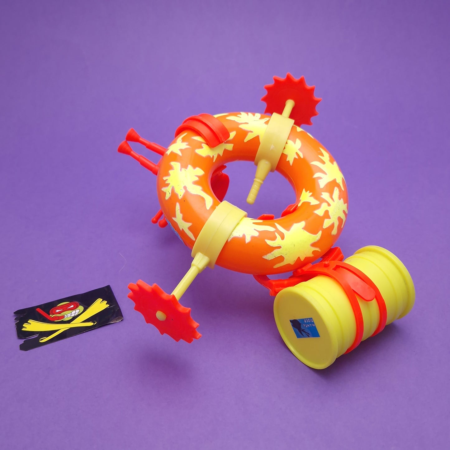 TEENAGE MUTANT NINJA TURTLES ☆ Scuba Divin Raph Psych Out Spin Out Scuba Tube Vintage Action Figure ☆ Loose