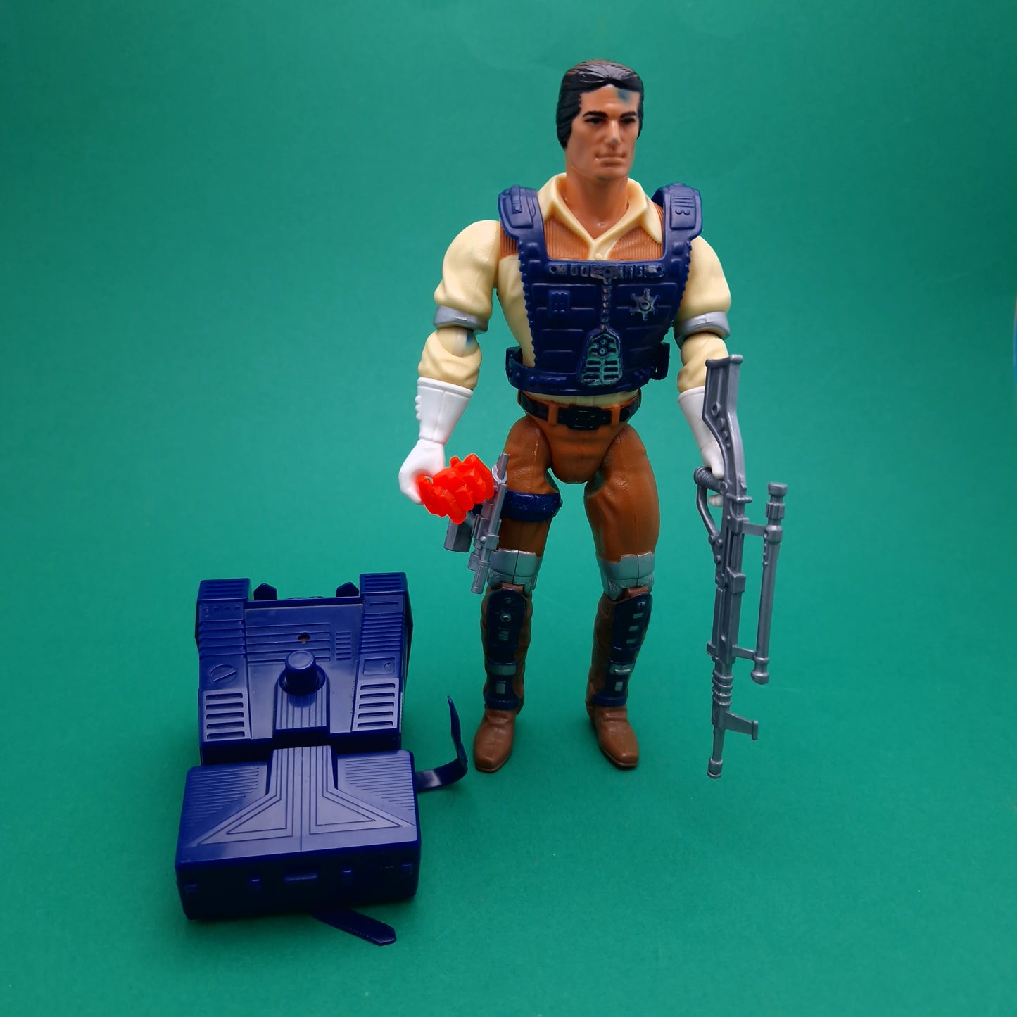 BRAVESTARR ☆ Bravestarr & LASER FIRE BACKPACK Figure ☆ Vintage Mattel Original 80s Loose