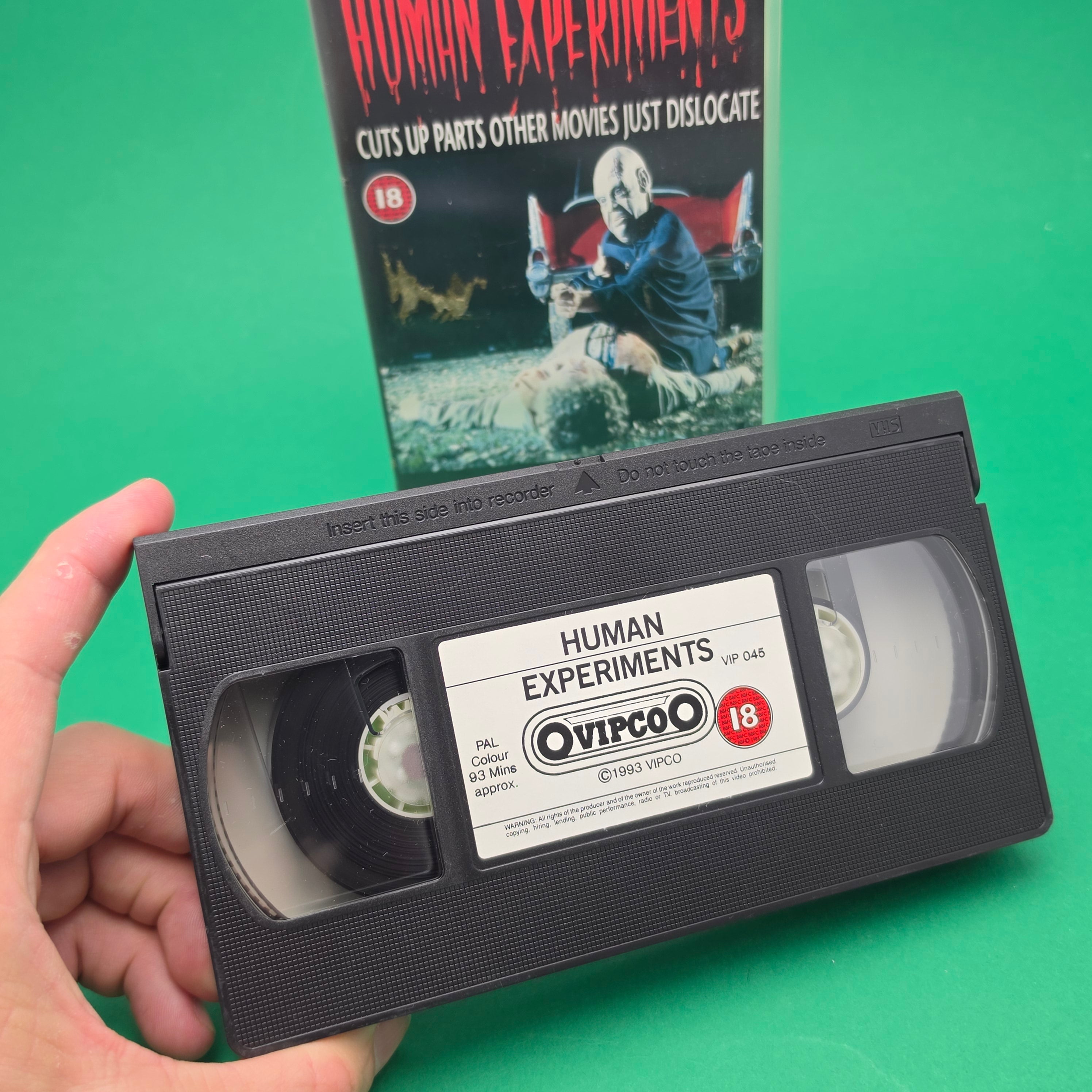 VHS Video ☆ HUMAN EXPERIMENTS ☆ 18 Cert Vintage Tape VIPCO 1993