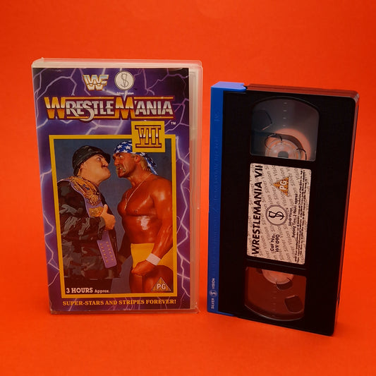 VHS Video ☆ WWF WRESTLEMANIA 7 UK Tape Cassette ☆ Silver Vision Vintage