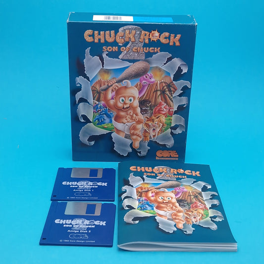 AMIGA ☆ CHUCK ROCK 2 SON OF CHUCK ☆ BOXED Vintage Retro Game Commodore