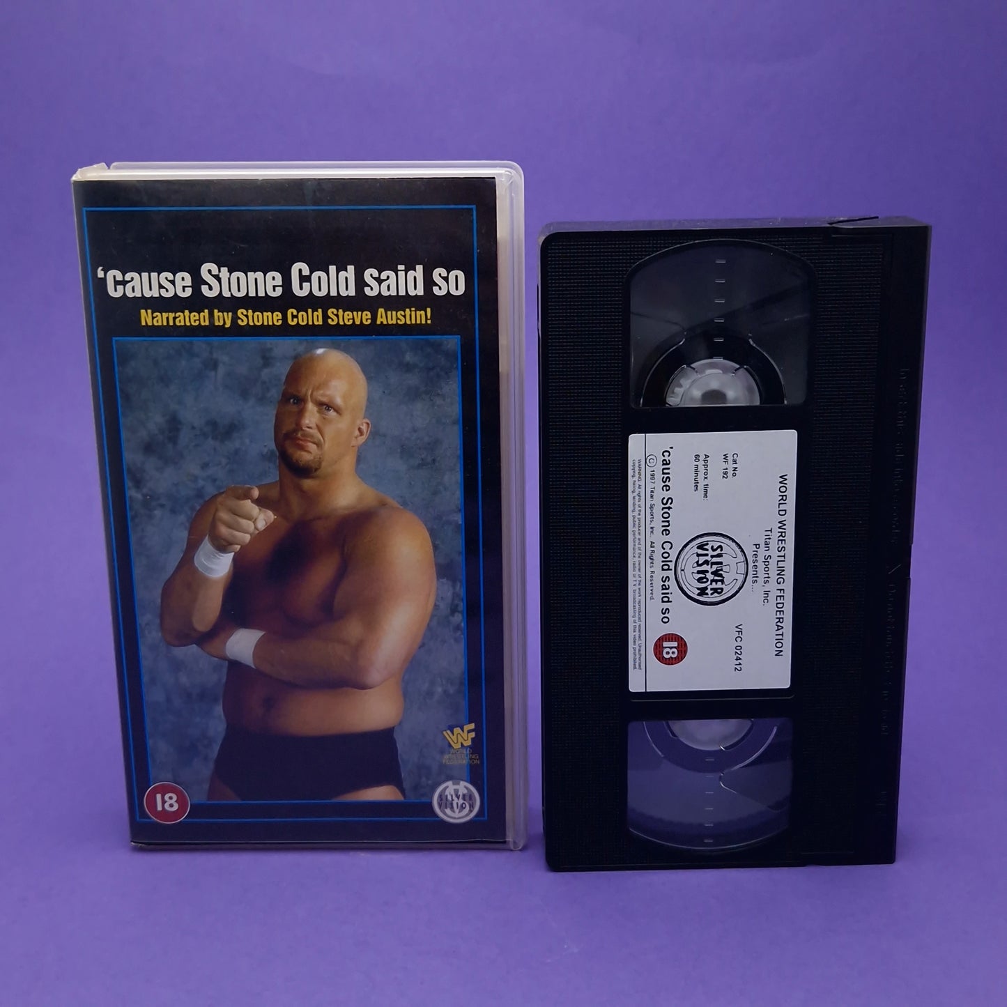 VHS Video ☆ WWF CAUSE STONE COLD SAID SO UK Tape Cassette ☆ Silver Vision Vintage 18