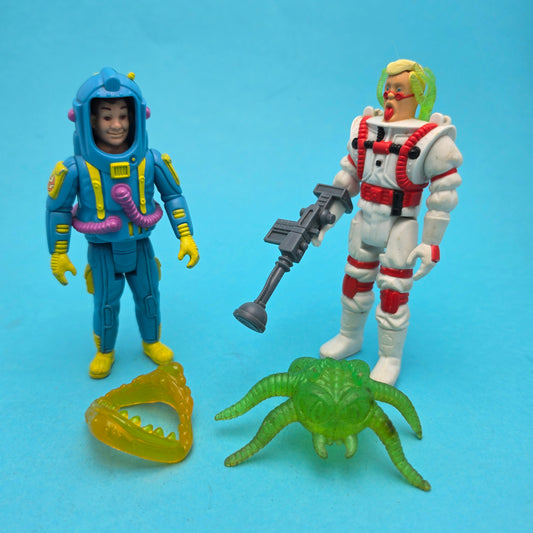 GHOSTBUSTERS ☆ RAY STANTZ EGON SPENGLER SUPER FRIGHT FEATURES Vintage Figure ☆ 80s Kenner