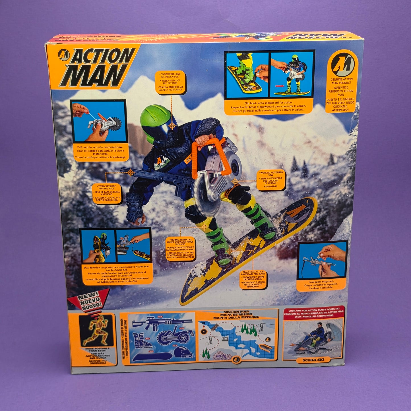 ACTION MAN ☆ SNOWBOARD RAIDER Figure Doll ☆ Vintage HASBRO SEALED BOXED 90's