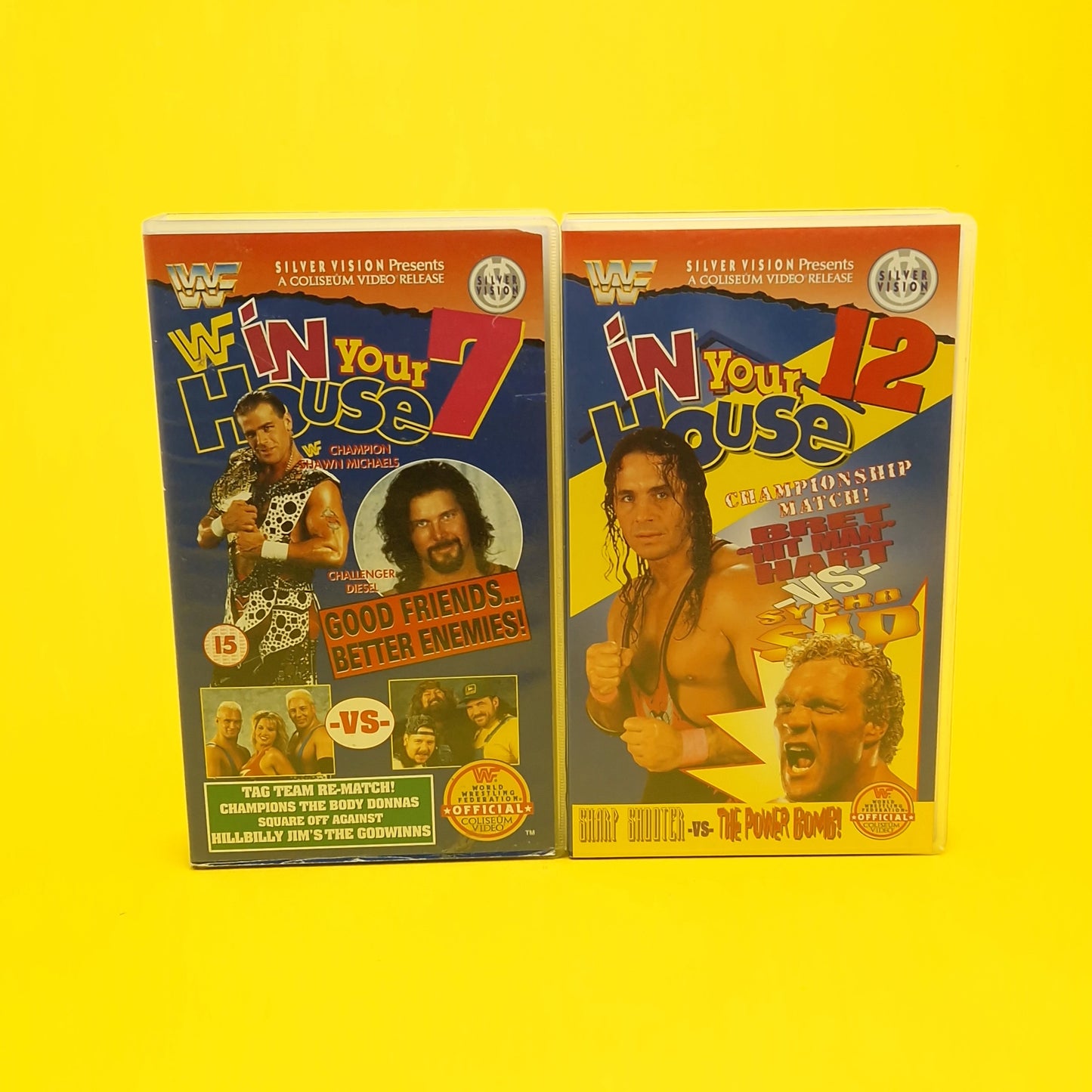 VHS Video ☆ WWF IN YOUR HOUSE 7 & 12 UK Tape Cassette ☆ Silver Vision Vintage