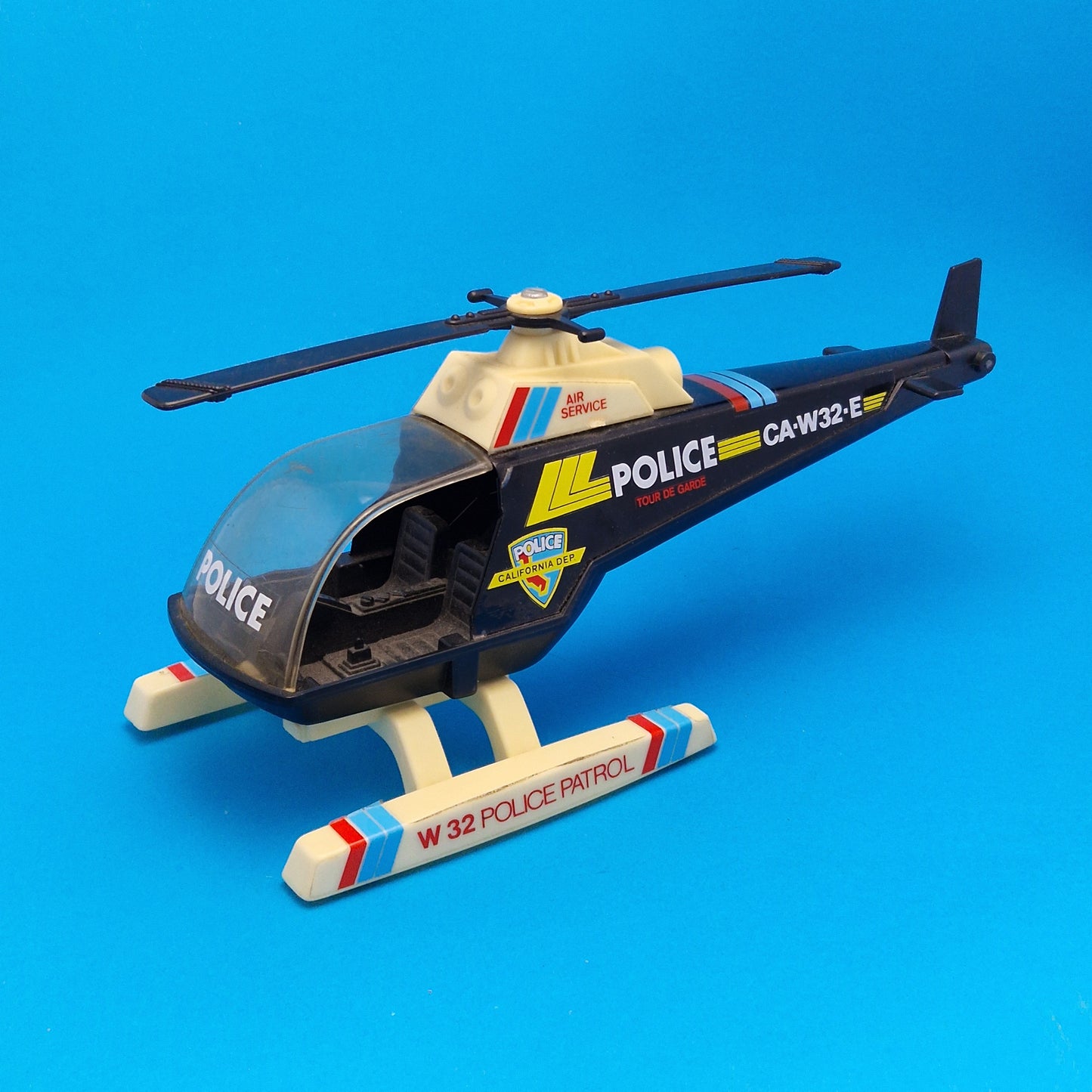POLICE PATROL ☆ GOZAN Helicopter and Car Vehicle Vintage ☆ Spain Loose 1980s