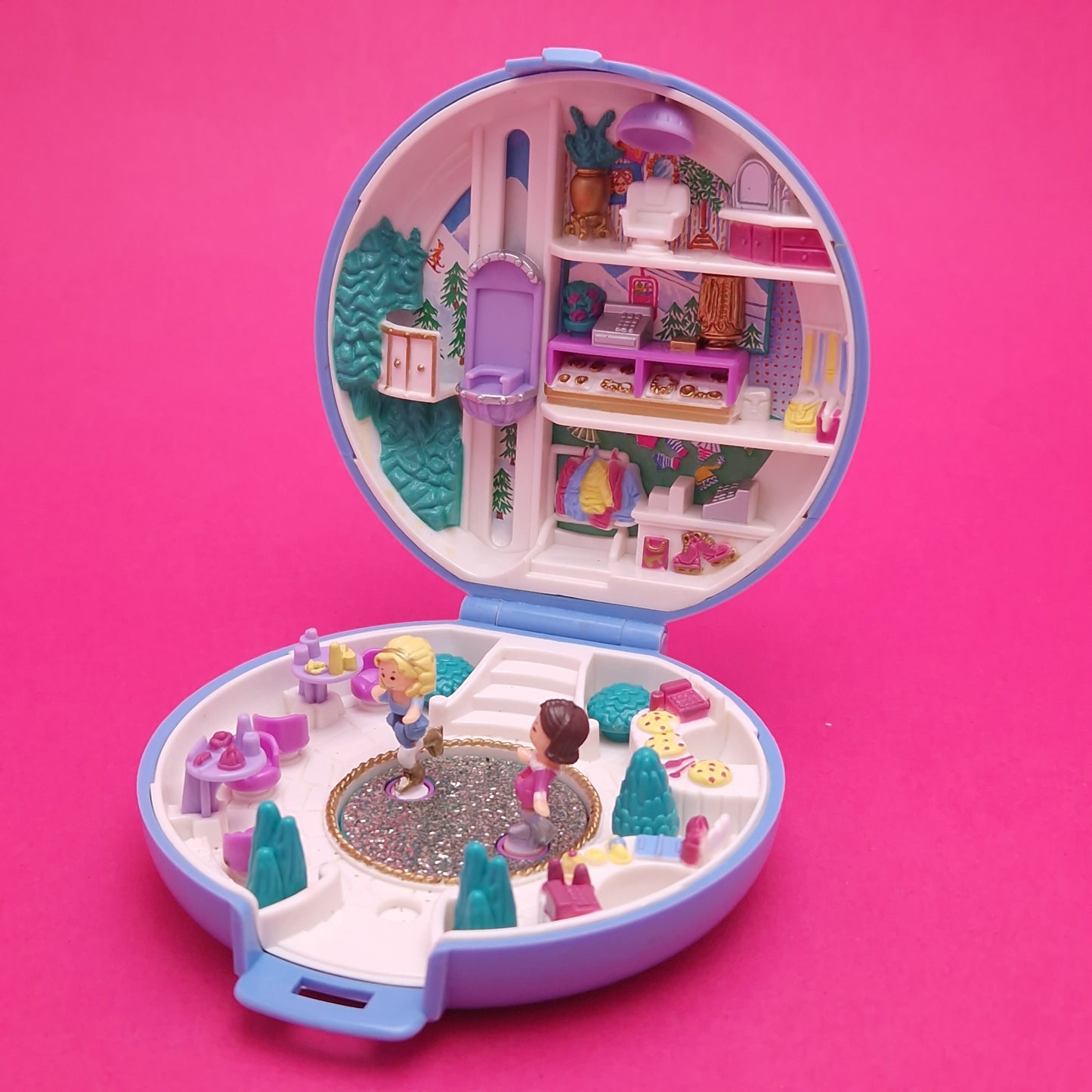 POLLY POCKET ☆ SKATING PARTY Vintage Figure Playset Complete ☆ Original 1989