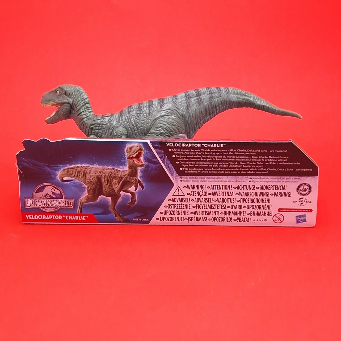 JURASIC WORLD ☆ VELOCIRAPTOR CHARLIE Boxed Action Figure ☆ 2015 Sealed Hasbro