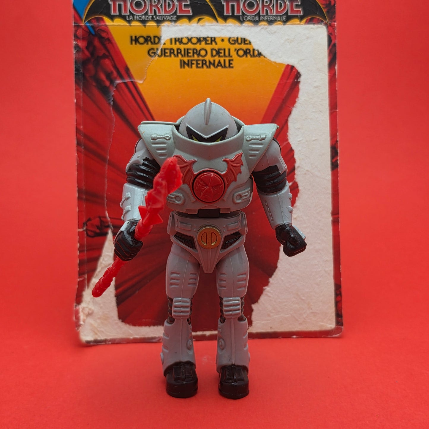 MASTERS OF THE UNIVERSE ☆ HORDE TROOPER Vintage Figure ☆ Staff MOTU 80s Mattel