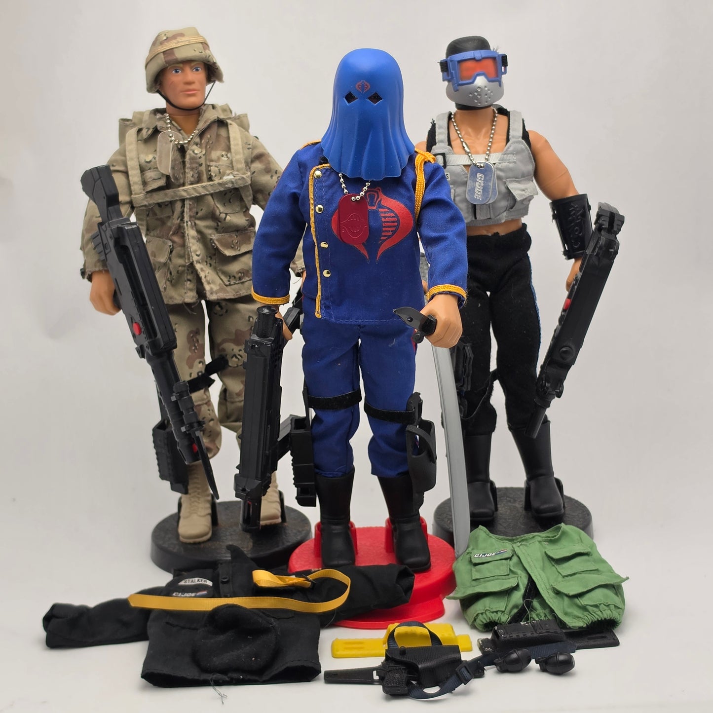 ACTION MAN ☆ G.I. JOE COBRA COMMANDER SNAKE EYES DUKE Hall Of Fame Figure ☆ Vintage HASBRO 90's Loose