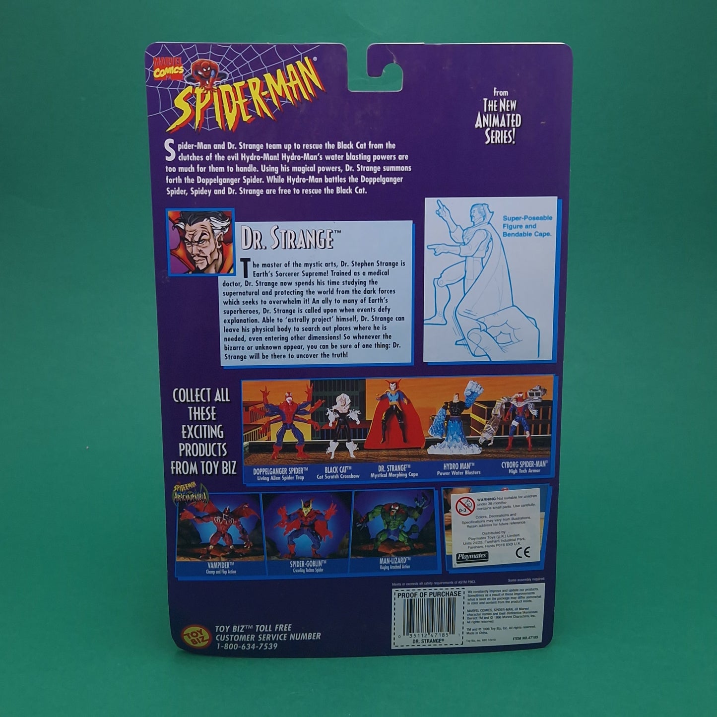 SPIDER-MAN ANIMATED SERIES ☆ DR. STRANGE Spider Wars Figure Marvel ☆ Carded Toybiz 90s Original