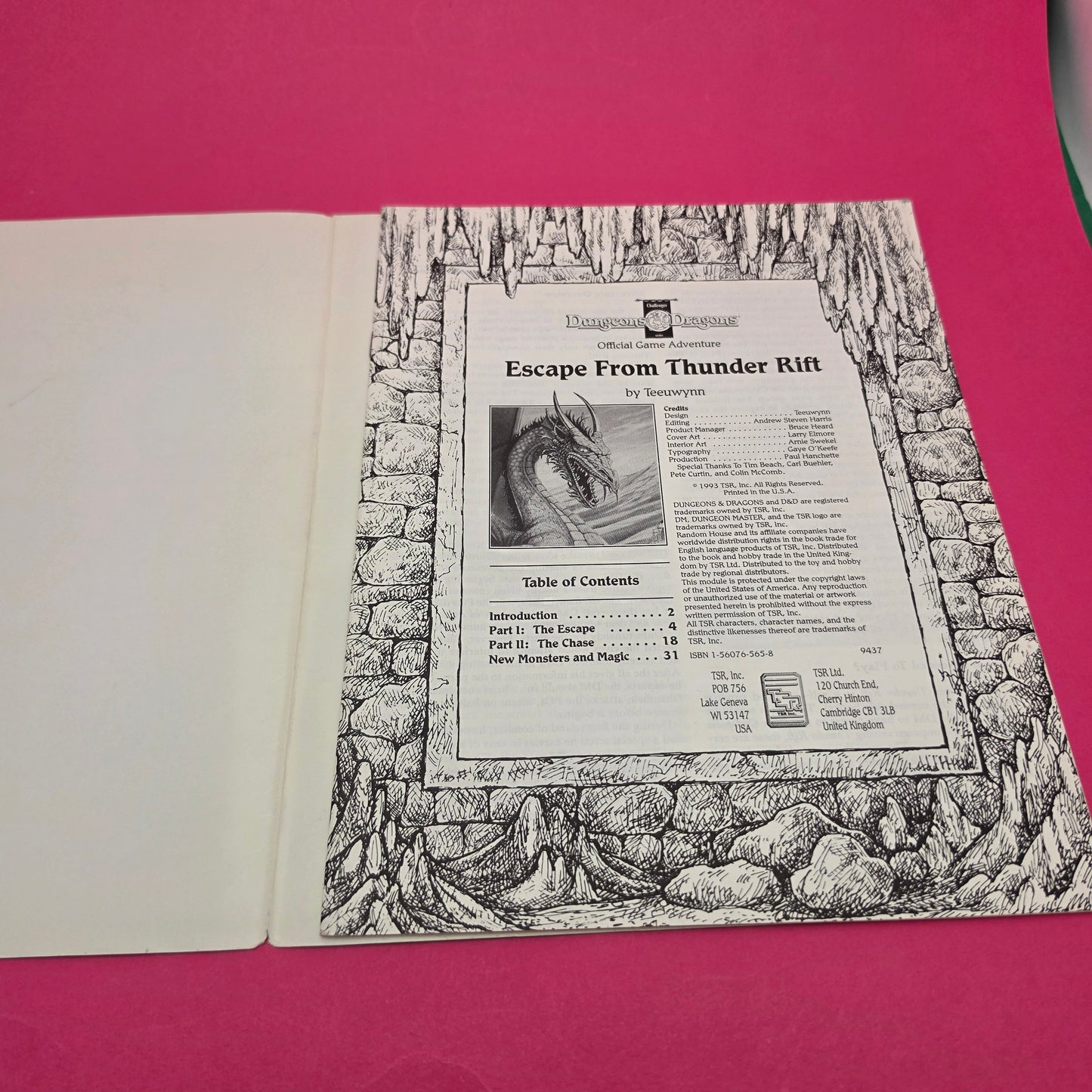 DUNGEONS & DRAGONS ☆ Escape From Thunder Rift TRS DMR 1 Dungeon Master Screen Challenger Series #9437 1993 ☆ Vintage Original