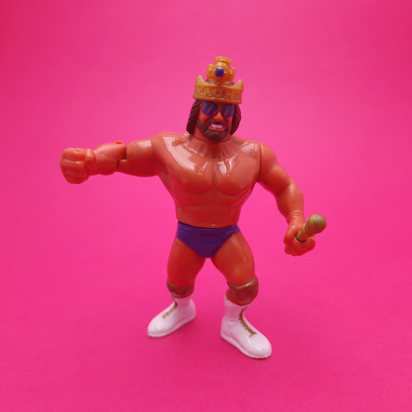 WWF HASBRO MACHO KING RANDY SAVAGE Vintage Wrestling Figure ☆ Nice paint 90s Series 2