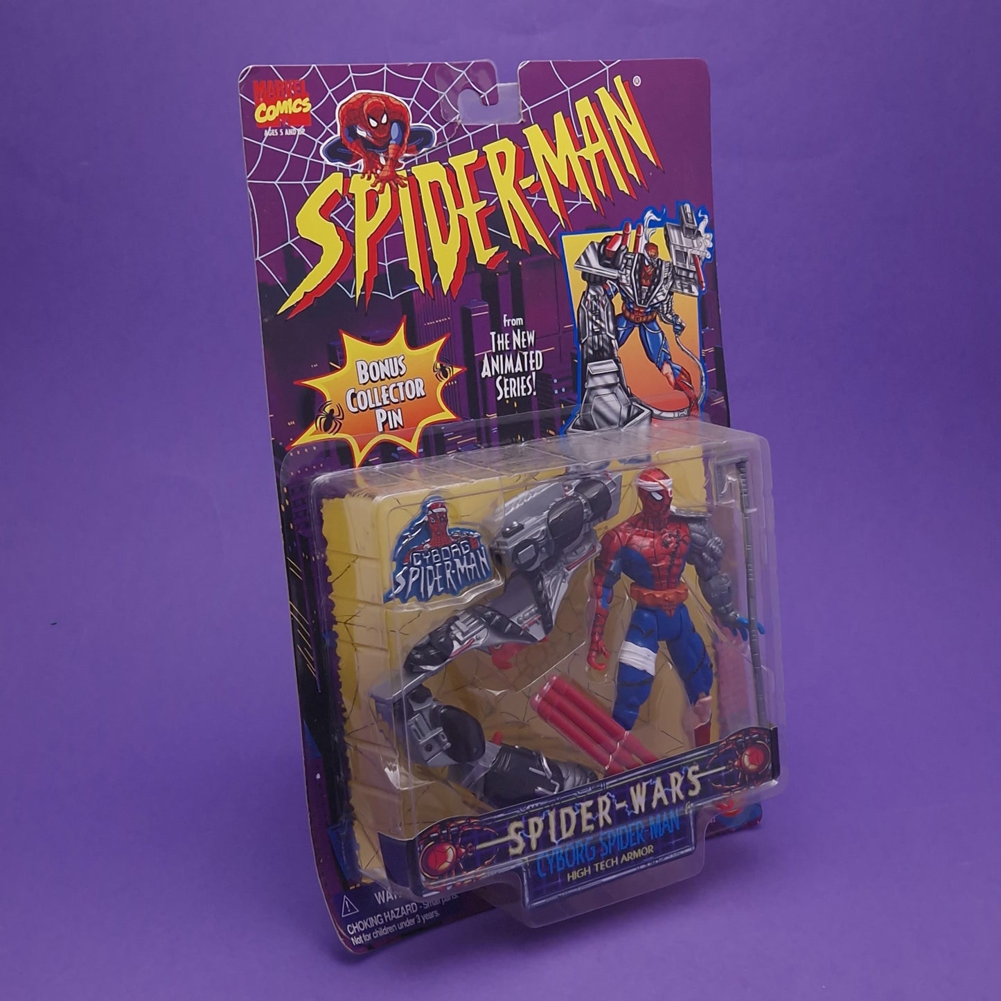 SPIDER-MAN ANIMATED SERIES ☆ Vintage ☆  CYBORG MARVEL Figure ☆ MOC Sealed Carded Toybiz 90s