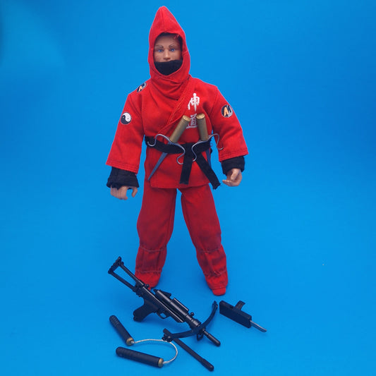 ACTION MAN ☆ Red NINJA WARRIOR Figure ☆ Vintage HASBRO 90's Loose