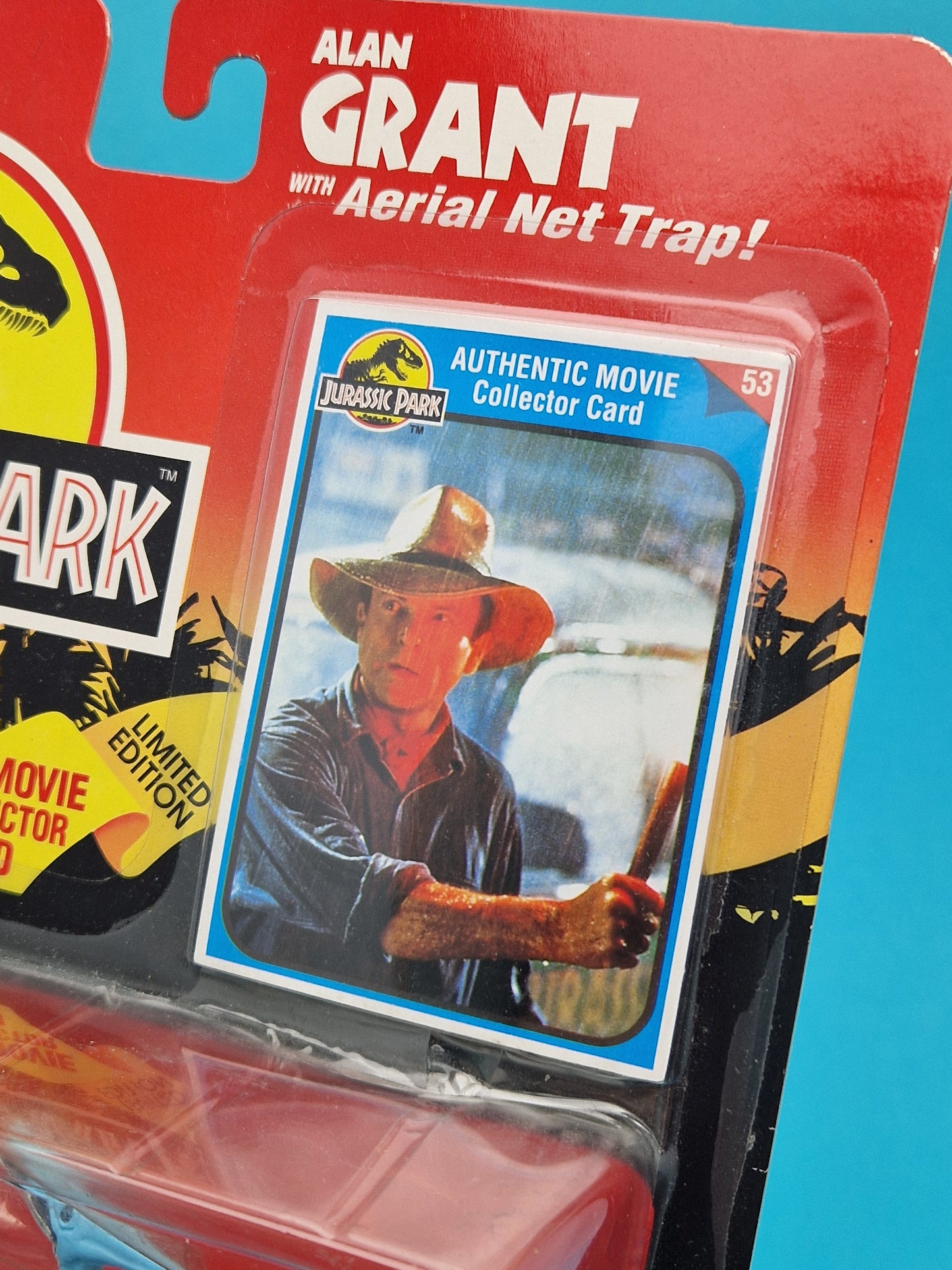 JURASSIC PARK ☆ ALAN GRANT Rare 3rd Edition MOVIE CARD Vintage Figure ☆ Sealed MOC World Carded