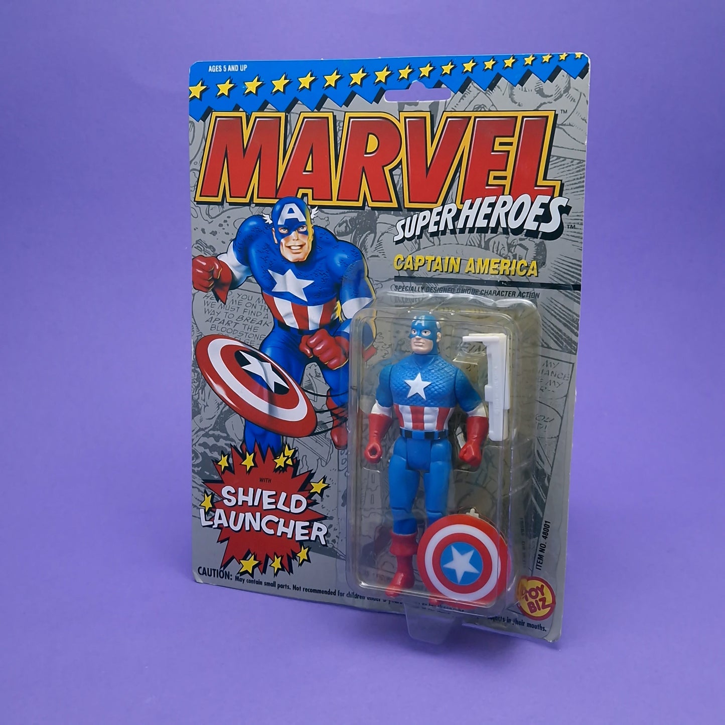 MARVEL SUPER HEROES ☆ CAPTAIN AMERICA Vintage Action Figure ☆ Original Carded Toybiz 90s