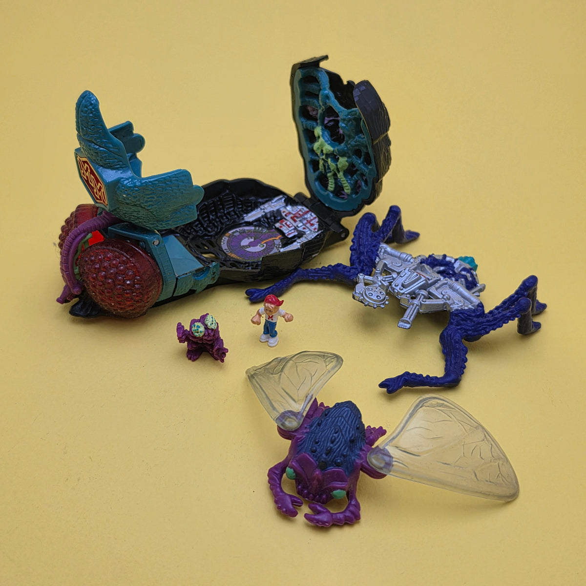 MIGHTY MAX ☆ SQUISHES THE FLY Doom Zones Vintage Figure Playset ☆ Complete