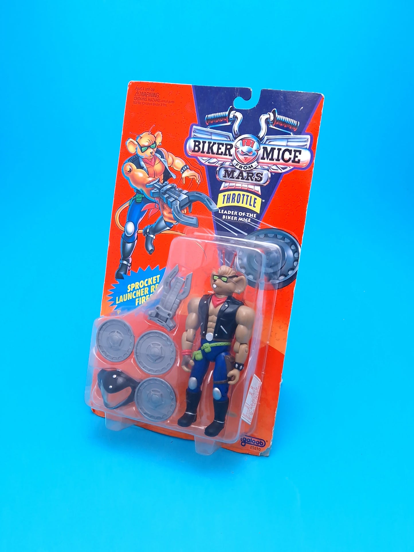 BIKER MICE FROM MARS ☆ THROTTLE Carded Action Figure ☆ Sealed Vintage 90s