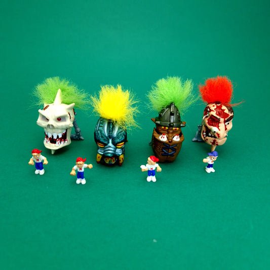 MIGHTY MAX ☆ Bundle of 4 Dread Heads Vintage with Figures Playset ☆ Loose