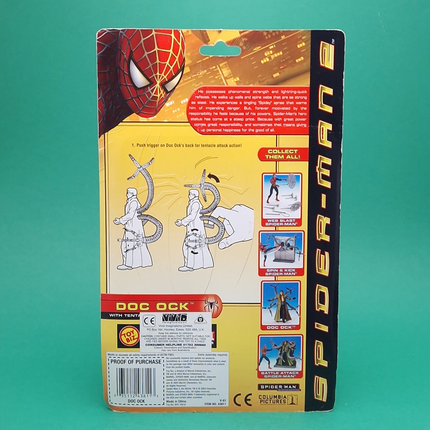 SPIDER-MAN 2 ☆ DOC OCK Vintage Figure ☆ Marvel Carded Toybiz 2004 Original Sealed