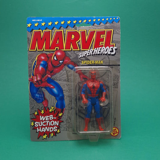 MARVEL SUPER HEROES ☆ WEB-SUCTION HANDS SPIDER-MAN 1st Edition Figure ☆ Original MOC Sealed Carded Toybiz 90s