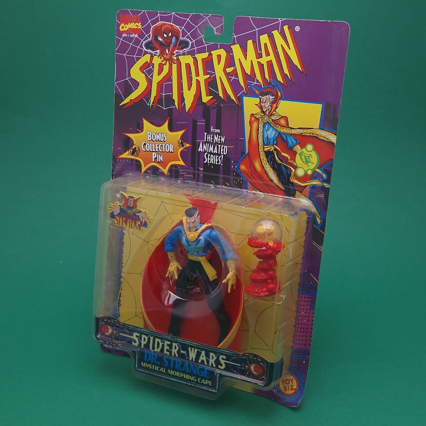 SPIDER-MAN ANIMATED SERIES ☆ DR. STRANGE Spider Wars Figure Marvel ☆ Carded Toybiz 90s Original