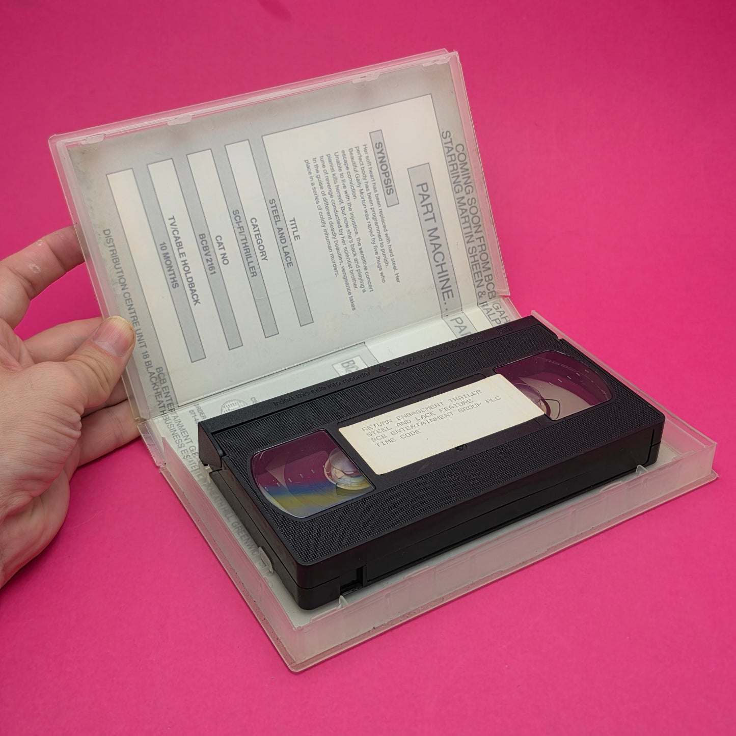 VHS Video ☆ STEEL LACE ☆ 18 Cert Big Box Ex-Rental SCREENER PROMO COPY Vintage Tape
