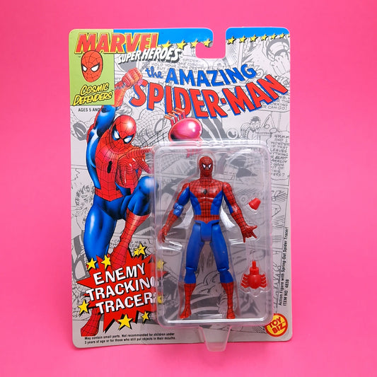 MARVEL SUPERHEROES ☆ SPIDER-MAN ENEMY TRACKING TRACER Vintage Figure ☆ Original Carded Toybiz 90s