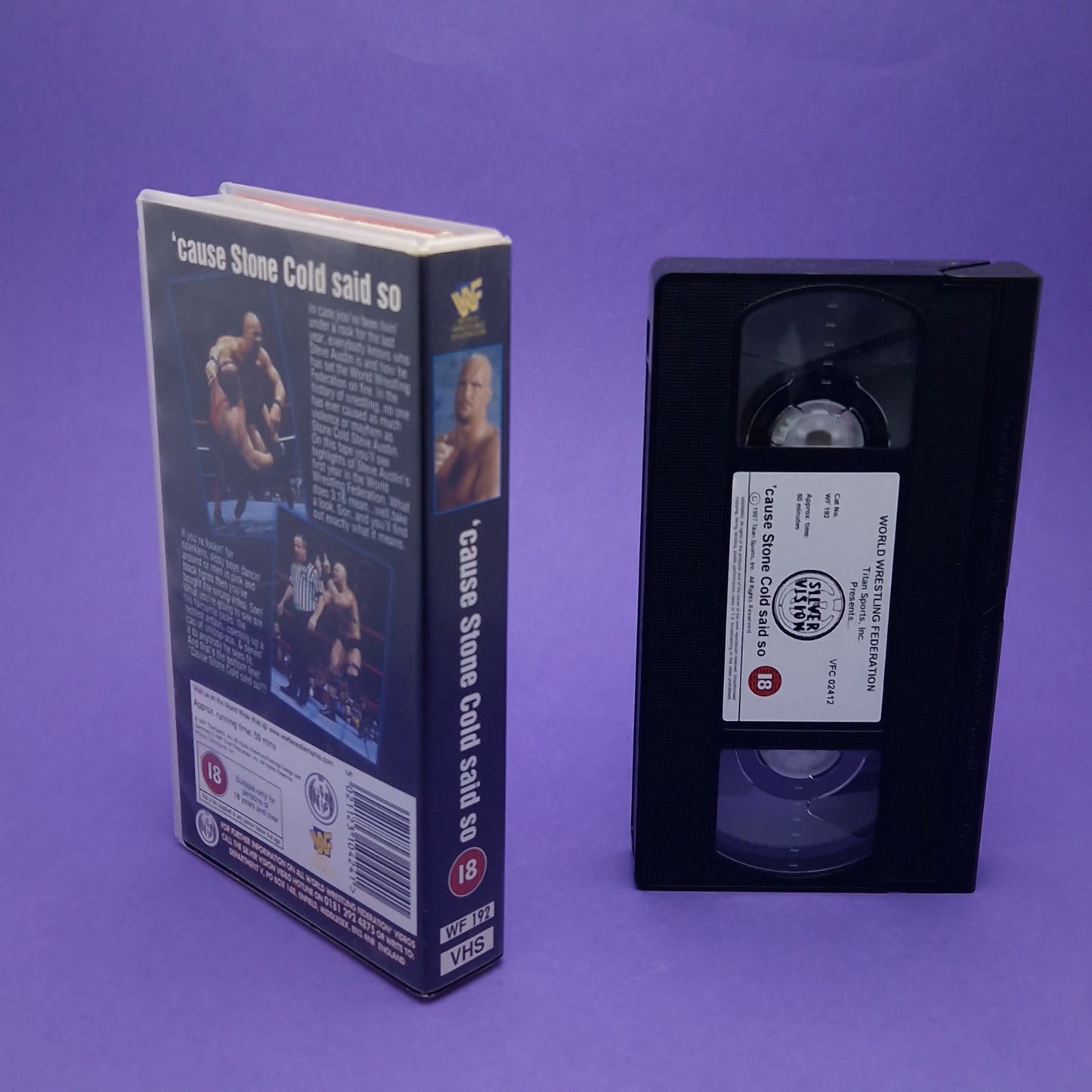 VHS Video ☆ WWF CAUSE STONE COLD SAID SO UK Tape Cassette ☆ Silver Vision Vintage 18