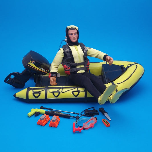 ACTION MAN ☆ SCUBA DIVER Complete DINGHY Action Figure ☆ Vintage HASBRO 90's Loose