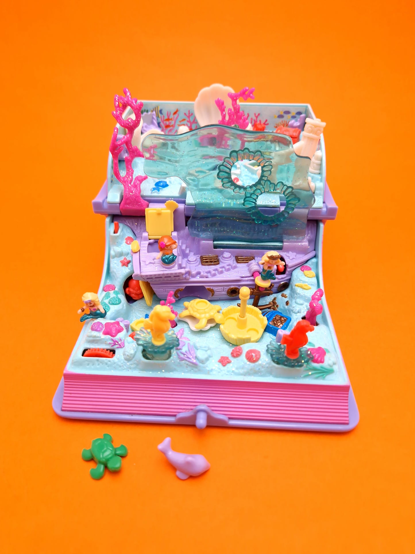 POLLY POCKET  ☆ SPARKING MERMAID ADVENTURE Enchanted Book Vintage Figure Playset ☆ Original 1995