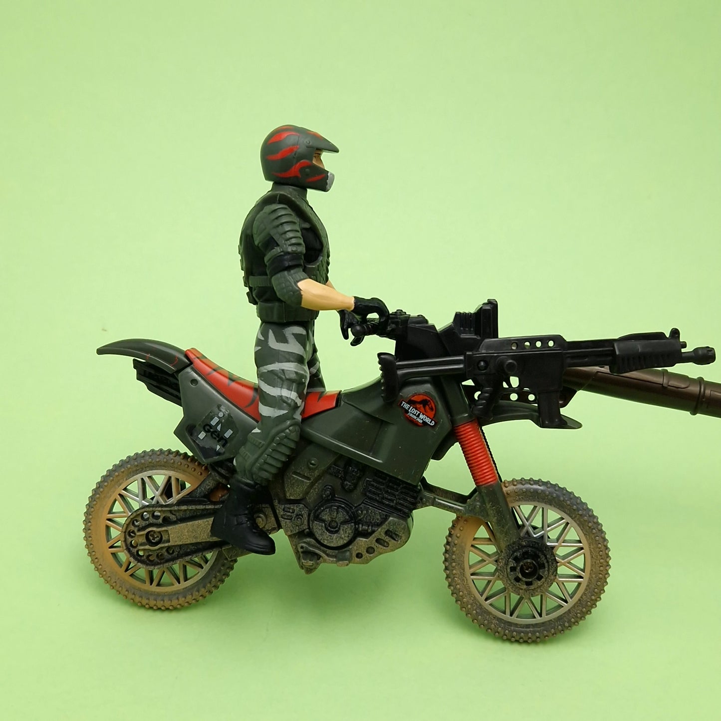 JURASSIC PARK THE LOST WORLD ☆ DINO SNARE CARTER DIRT BIKE Vintage Figure ☆ Loose