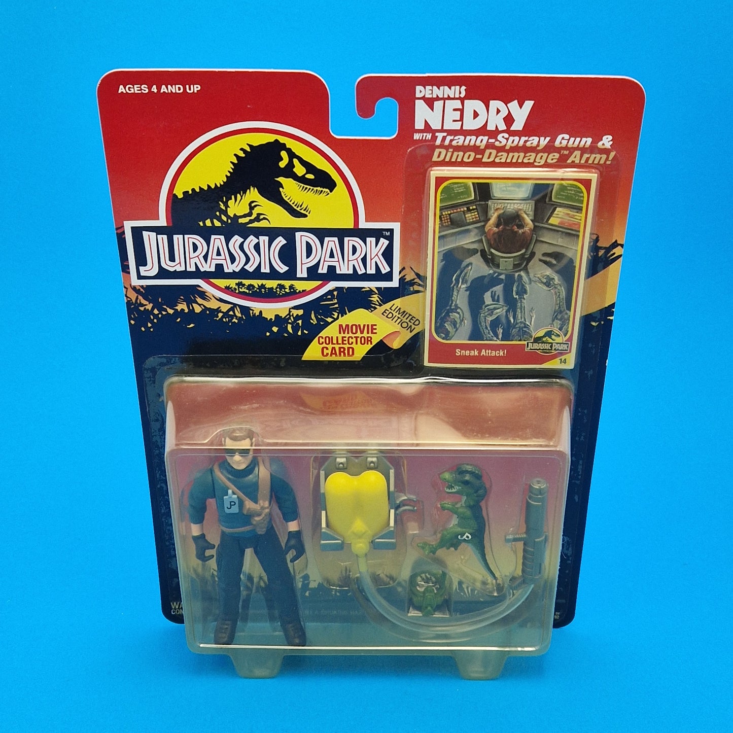 JURASSIC PARK DENNIS NEDRY JURASSIC PARK Vintage Figure ☆ Sealed MOC World Carded