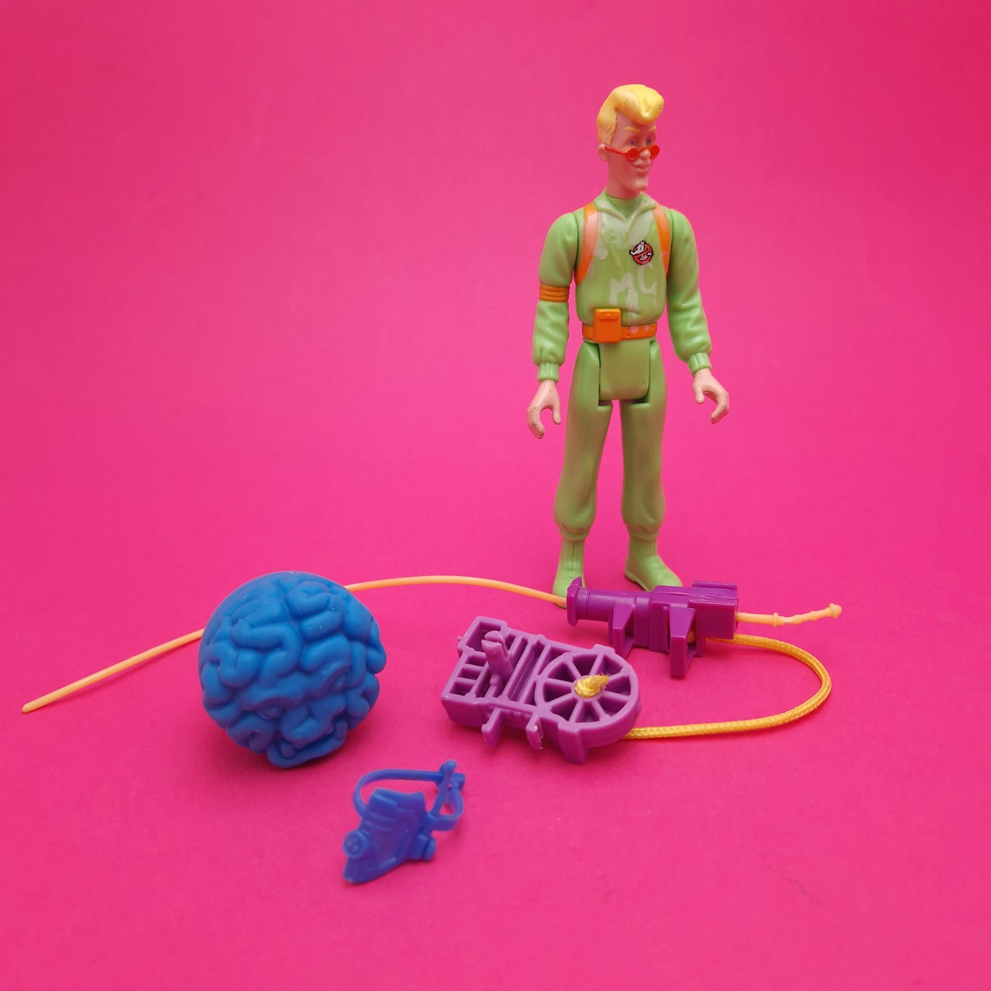 GHOSTBUSTERS ☆ EGON SPENGLER Slimed Heroes Complete Vintage Figure ☆ Loose 80s Kenner