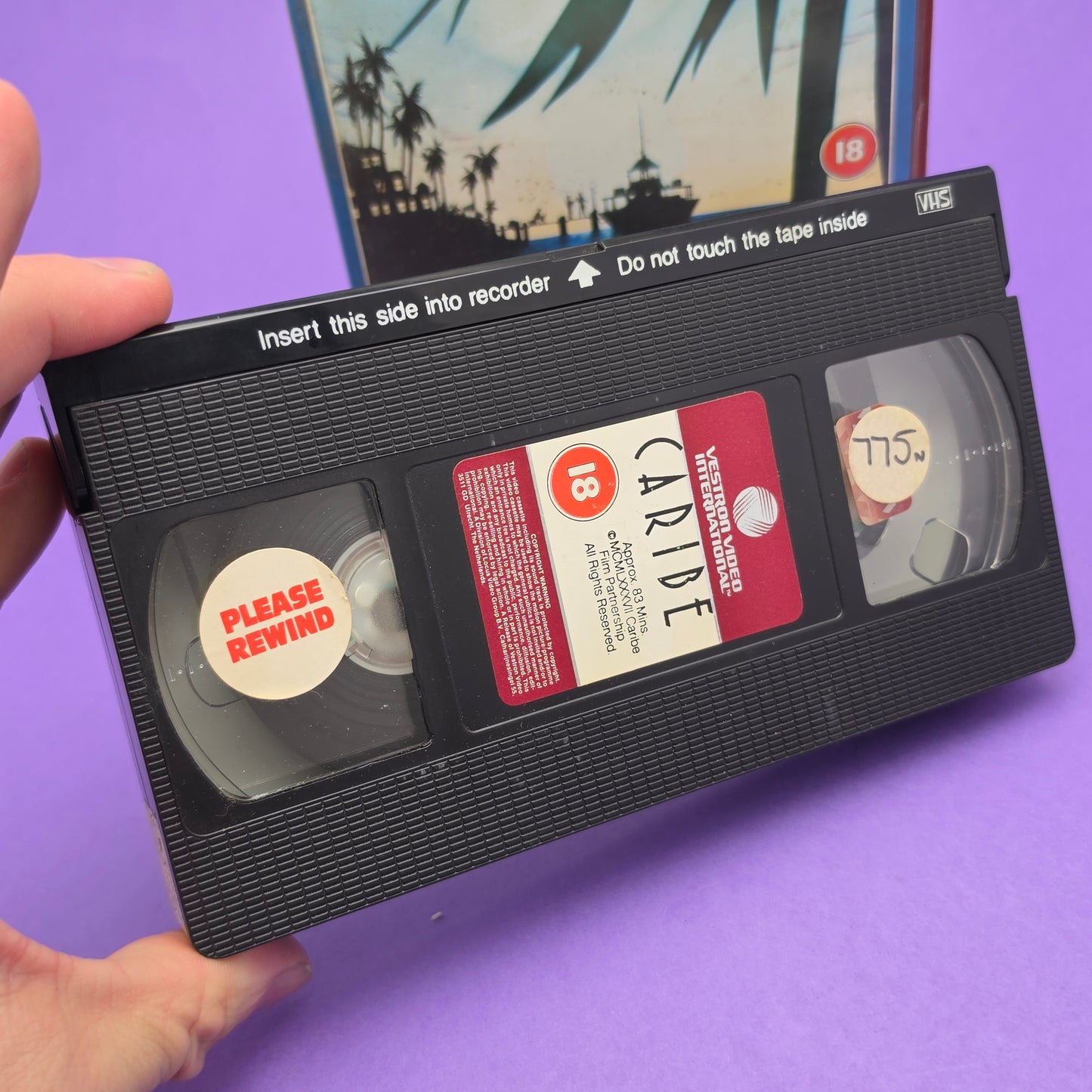 VHS Video ☆ CARIBE ☆ 18 Cert Big Box Ex-Rental Vintage Tape
