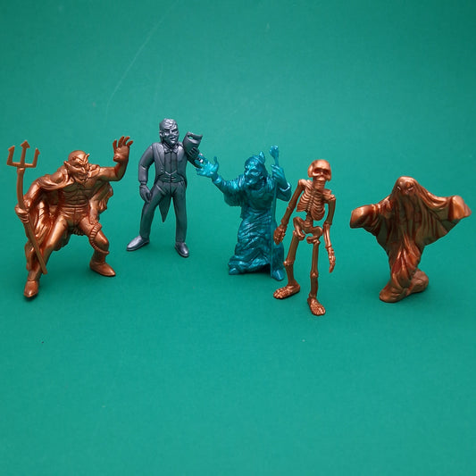 SUPER MONSTERS ☆ MONSTRUOS PVC x5 Witch Phantom Ghost Devil Skeleton Figure Vintage ☆ Yolanda
