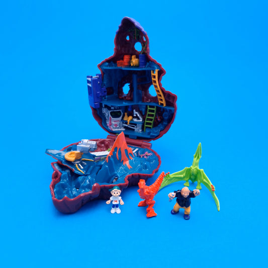 MIGHTY MAX ☆ DINO LAB Blows Up Mutasaurus Doom Zones Figure Playset ☆ Vintage Complete