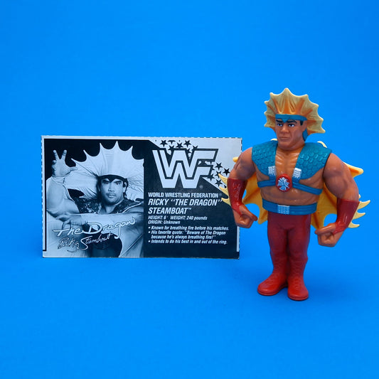 WWF HASBRO RICKY THE DRAGON STEAMBOAT & Cape Vintage Wrestling Figure ☆ Backing Card 90s Series 4