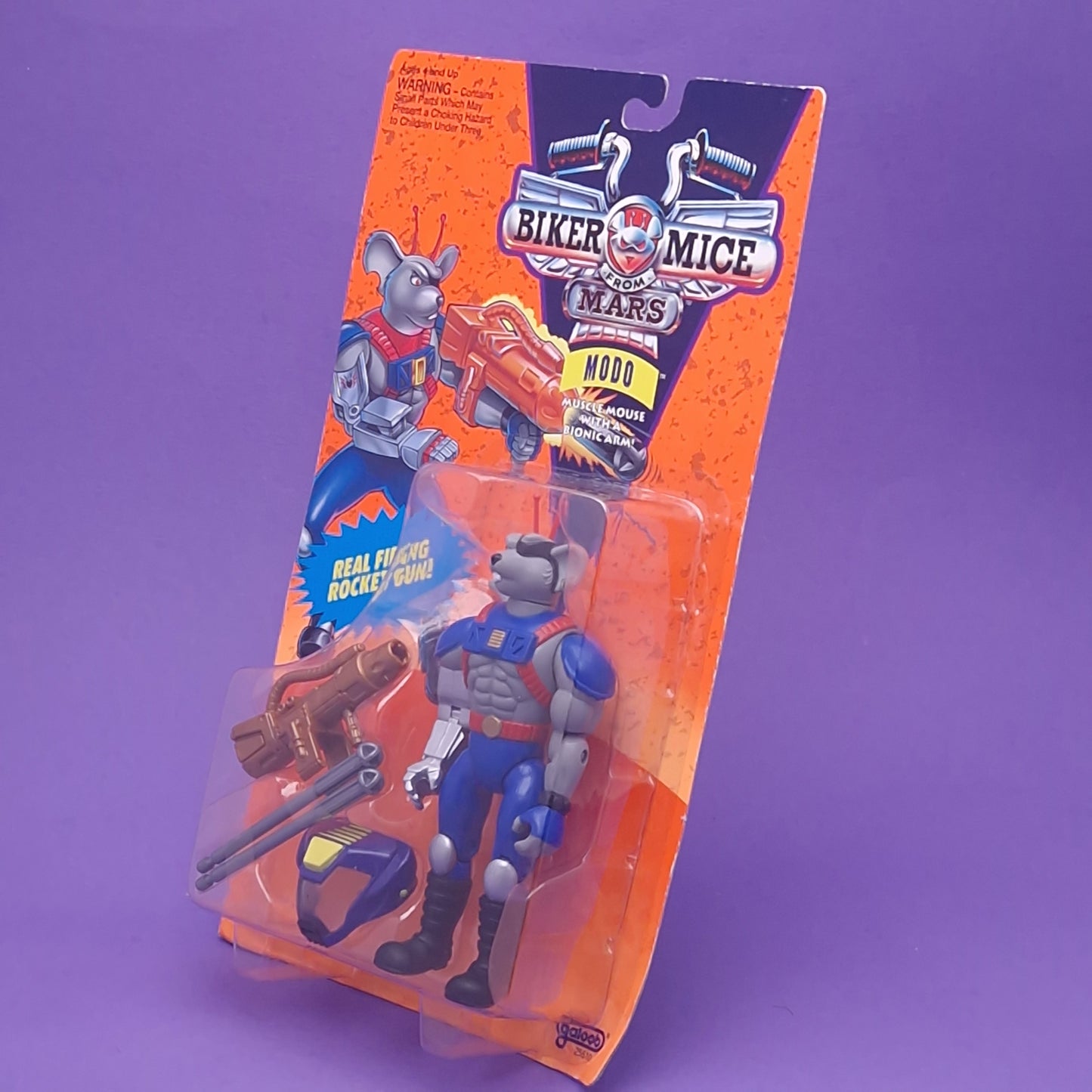 BIKER MICE FROM MARS ☆ THROTTLE VINNIE MODO Carded Action Figure ☆ Sealed Vintage 90s