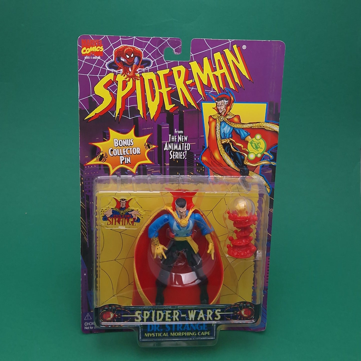 SPIDER-MAN ANIMATED SERIES ☆ DR. STRANGE Spider Wars Figure Marvel ☆ Carded Toybiz 90s Original