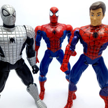 Load image into Gallery viewer, SPIDER-MAN ANIMATED SERIES ☆ 10.5in Bunlde Job Lot 3x Armour Peter Parker MARVEL Figure ☆ Loose Toybiz 90s Original
