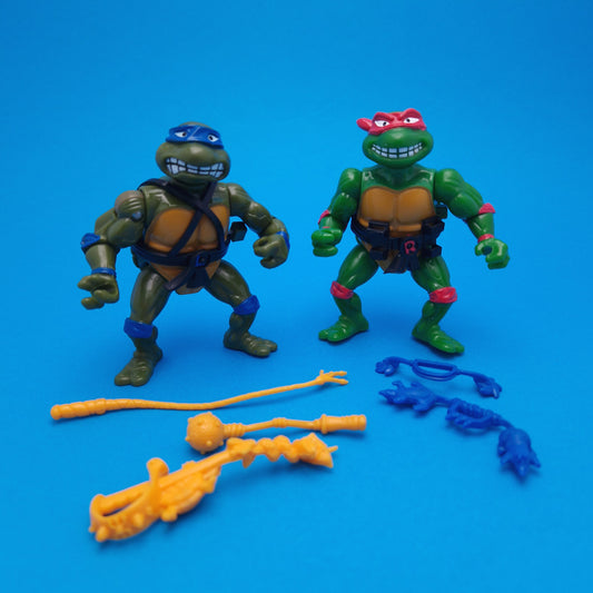 TEENAGE MUTANT NINJA TURTLES ☆ Wacky Action Sword Slicin' Leonardo Raphael Vintage Figure ☆ 90s Loose