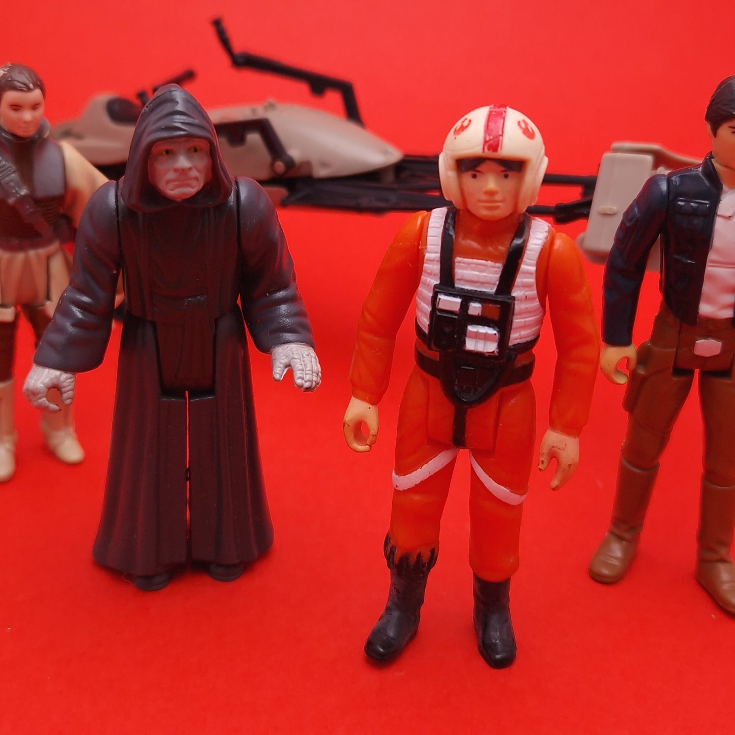 STAR WARS VINTAGE ☆ 6x BUNDLE X-WING PILOT LUKE HAN SOLO EMPEROR Figures ☆ Kenner 80s